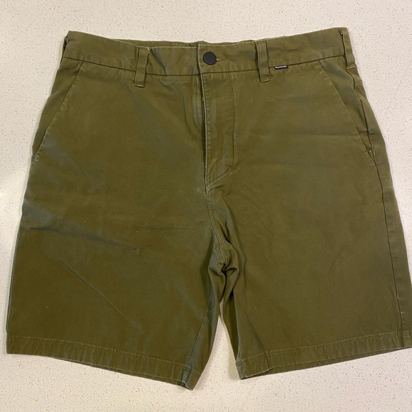Hurley Shorts. Olive green. 32”x18”. - Picture 1 of 3